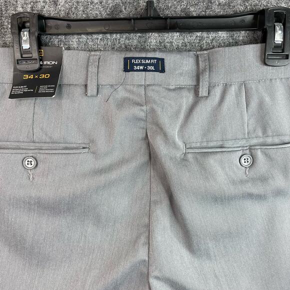 Nickel & Iron Mens Dress Pants Flex Slim Fit Size 34 X 30 Gray - Picture 3 of 10
